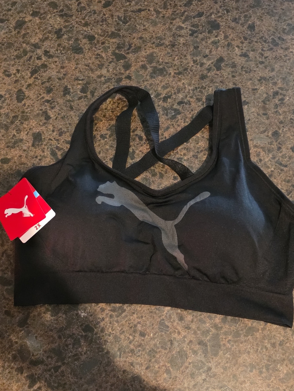 Puma Women's Black Seamless Sports Bra - Supportive Activewear